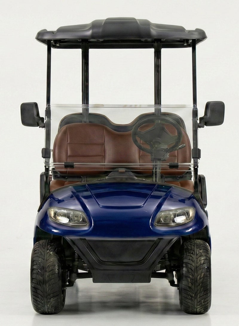EPIC 2+2 Non-Lifted Electric Golf Cart with Lithium Battery 105Ah & Standard Tires | 4-Seater LSEV (Blue) - Image 2